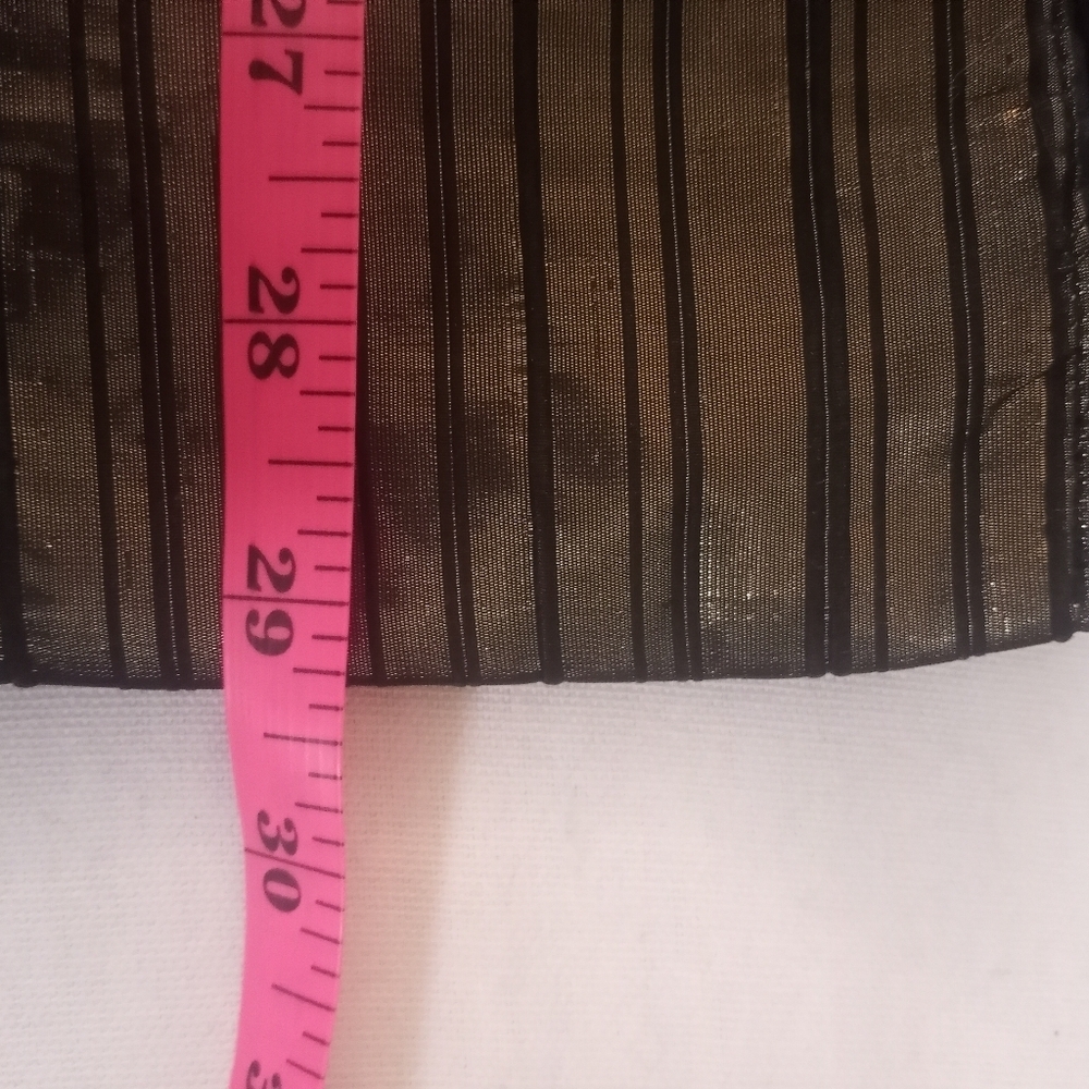 Cinzia Ruggieri Vintage Quilted Pinstriped Black Gold Silk Ruffled Trim Blazer L - Picture 8 of 8